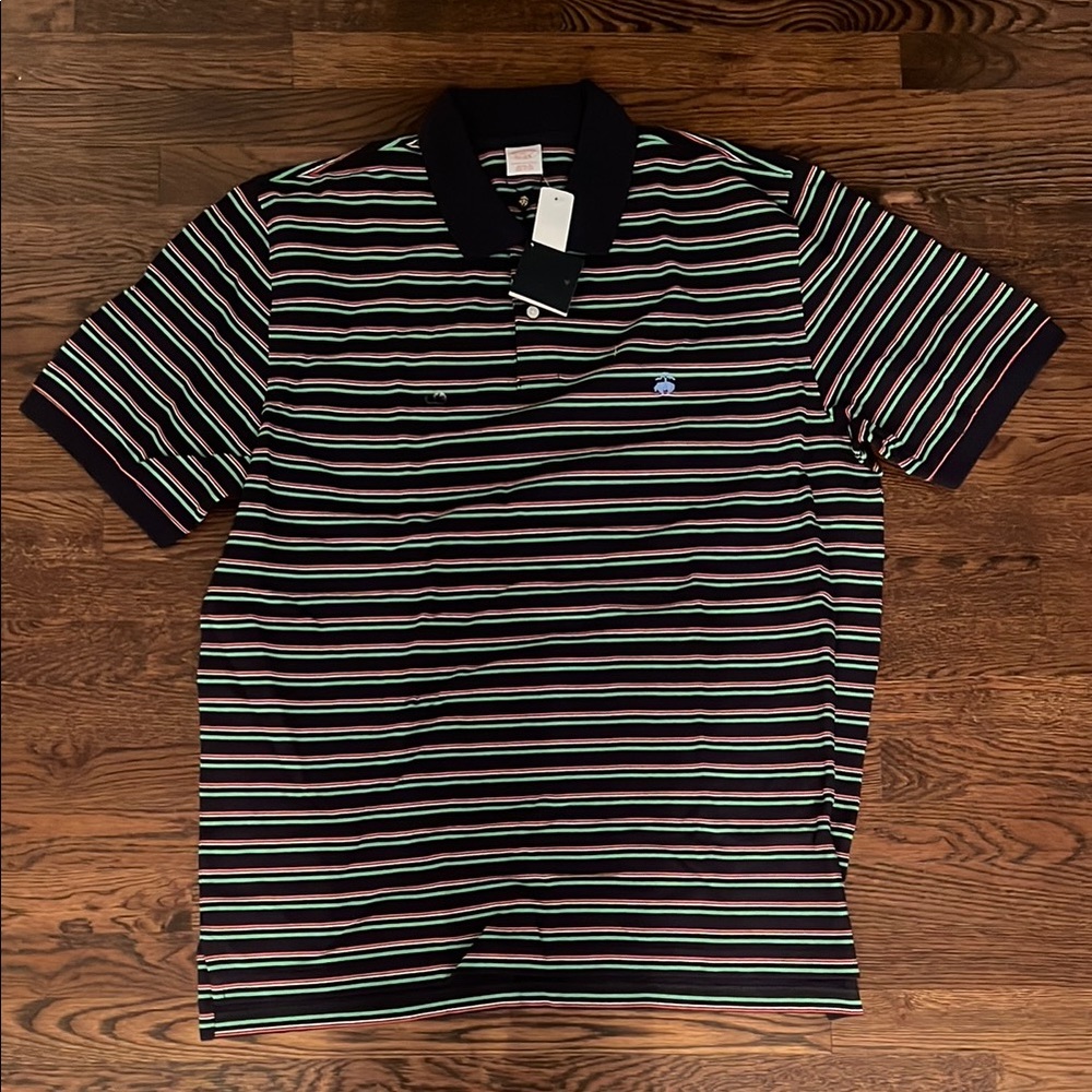 Brooks Brothers Classic Navy Striped Polo Shirt
